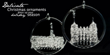 SPUN GLASS handmade Ornament of LDS Temple