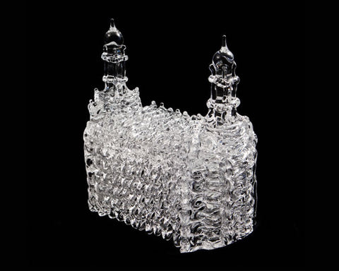 SPUN GLASS  handmade Logan Utah Temple LDS Temple